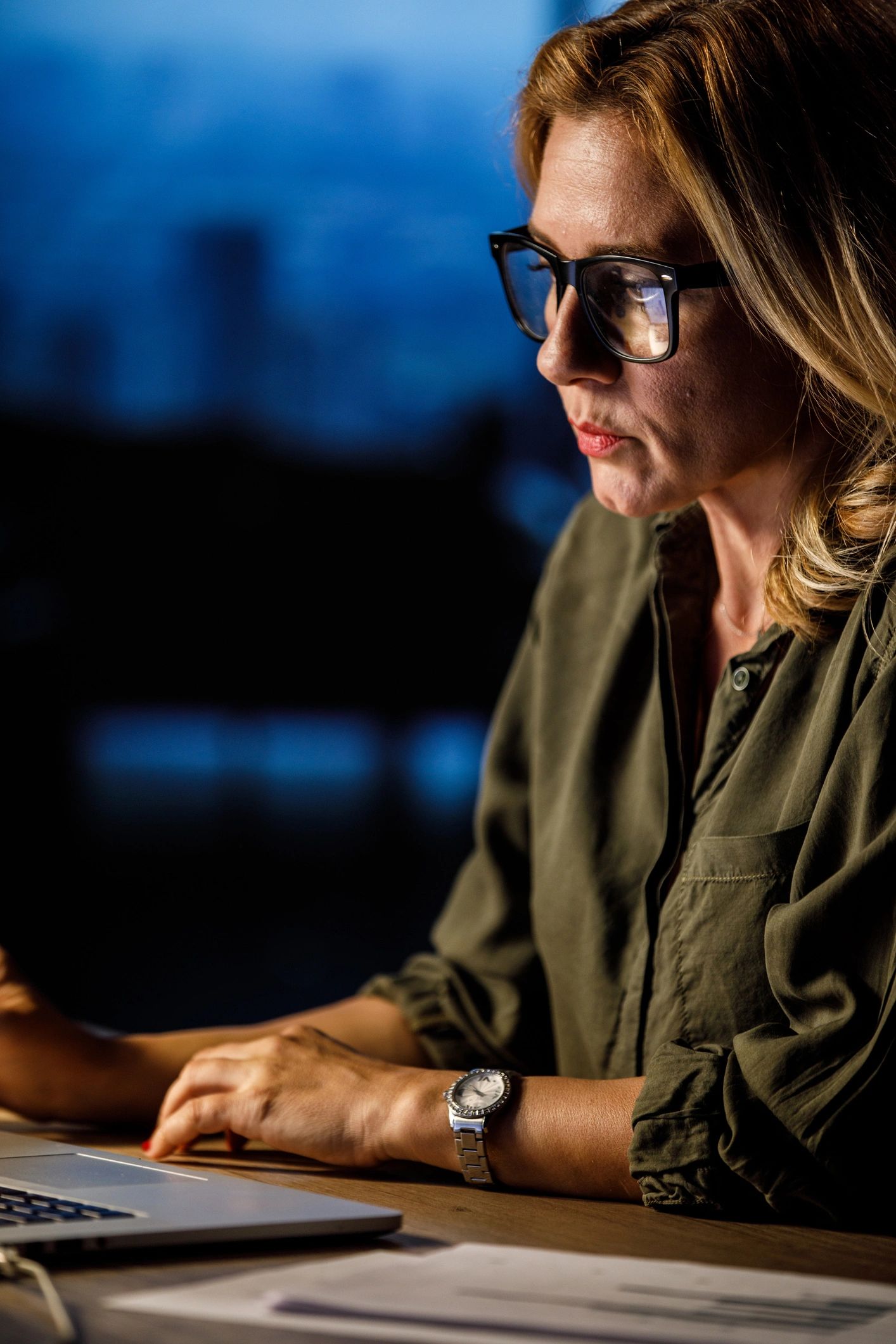 Professional female executive working in an office
