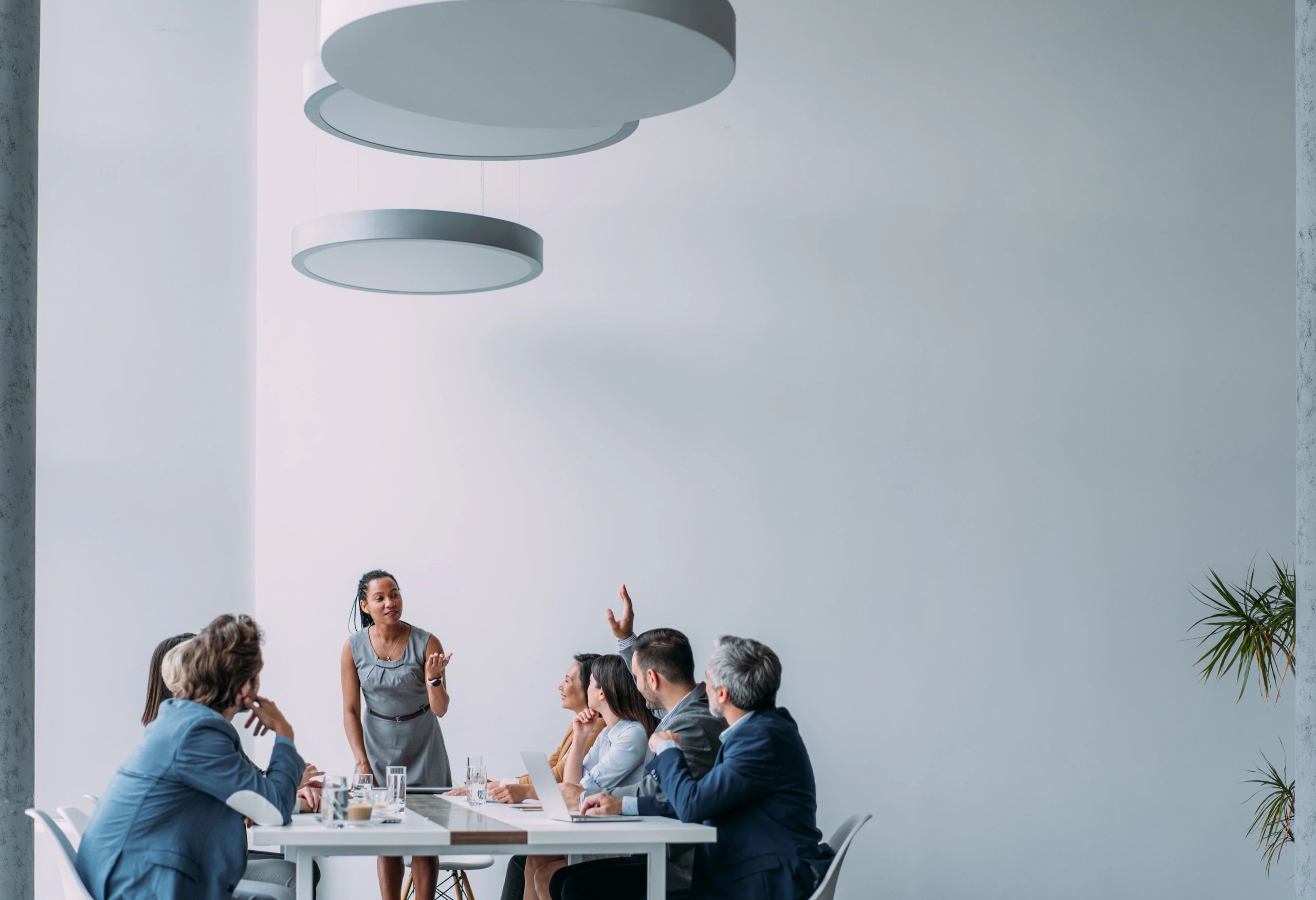 HR consulting presentation in a board room